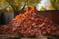 pile of bricks from a destroyed wall