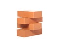 Pile of bricks isolated on white background with clipping path and copy space for your text Royalty Free Stock Photo