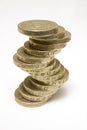 Pile of British pound coins Royalty Free Stock Photo