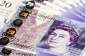 Pile of British pounds Royalty Free Stock Photo