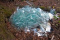 A pile of broken glass. Environmental pollution, global problems