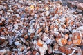 a pile of broken red bricks. Royalty Free Stock Photo