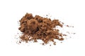 Pile of brown coffee powder isolated on white background. Royalty Free Stock Photo