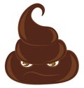 Pile of brown poop vector or color illustration