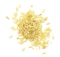 A pile of brown rice isolated on a white background, top view Royalty Free Stock Photo