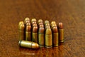 Pile of bullets, caliber 7.65mm, on a table