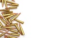 Pile of bullets on white background.