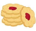 Pile of buttery cookies. Royalty Free Stock Photo