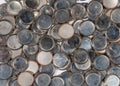 A pile of button batteries to be recycled Royalty Free Stock Photo