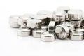 Pile of button cell batteries Royalty Free Stock Photo