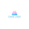 Pile of cakes logo design illustration icon