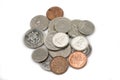 A pile of Canadian coins isolated on a white background Royalty Free Stock Photo