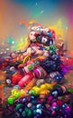 A pile of candy - abstract digital art