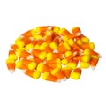 Pile of candy corn for Halloween, isolated