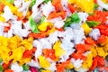 Pile candy and taffy sweets with colorful