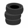 Pile of car tires cartoon icon