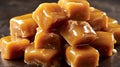 a pile of caramel candies