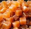 a pile of caramel squares