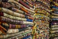 A Pile of Carpets in turkish Carpet Shop Royalty Free Stock Photo