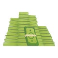 Pile cartoon money. Green banknote. Packing in bundles, stacks of bank notes. Concept of big money Royalty Free Stock Photo