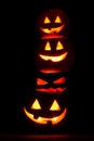 Pile of Carved Halloween Pumpkins