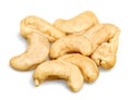 Pile of Cashew nuts on white background