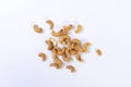 Pile of Cashews nuts without shell closeup. Royalty Free Stock Photo