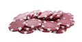 Pile of casino poker chips on white background Royalty Free Stock Photo