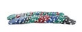 Pile of casino poker chips on white background Royalty Free Stock Photo