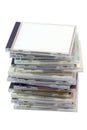 Pile of cd cases with path Royalty Free Stock Photo
