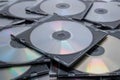 A pile of CD cases on white background Royalty Free Stock Photo