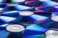 Pile of CD Compact Discs and DVDs Royalty Free Stock Photo