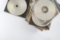 A pile of CDs and DVDs Royalty Free Stock Photo