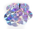 Pile of CDs on white background. Royalty Free Stock Photo