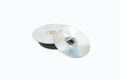A pile CDs on the white background Royalty Free Stock Photo
