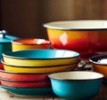 Color Burst Ceramic Bowls