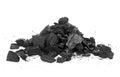 Pile of charcoal pieces isolated on white background. Xylanthrax Royalty Free Stock Photo