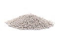 Pile of chemical fertilizer on white. Gardening time Royalty Free Stock Photo