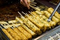 A pile of cherryThe handmade fish cake at the Traditional Market in south korea