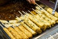 A pile of cherryThe handmade fish cake at the Traditional Market in south korea