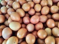 pile of chicken eggs in a traditional market in the city of Jakarta, Indonesia