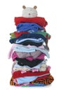 Pile of children's warm fluffy clothes | Isolated Royalty Free Stock Photo