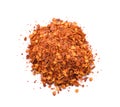 A pile of chilli spice on a white background Royalty Free Stock Photo