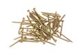 Pile of chipboard screws on a light background Royalty Free Stock Photo