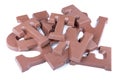 Pile of choclolate letters for Dutch event Sinterklaas Royalty Free Stock Photo