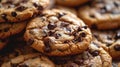 A Pile of Chocolate Chip Cookies on a Table, Tempting Treats Ready for Delightful Indulgence