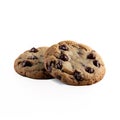 Pile of chocolate chip cookies, transparent background. Royalty Free Stock Photo