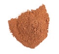 Pile of chocolate protein powder isolated on white, top Royalty Free Stock Photo