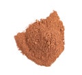Pile of chocolate protein powder isolated on , top view Royalty Free Stock Photo