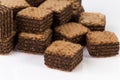 Pile of chocolate wafers biscuits